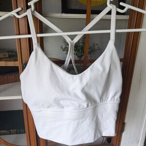 IcyZone Racerback Longline sports bra,small,white